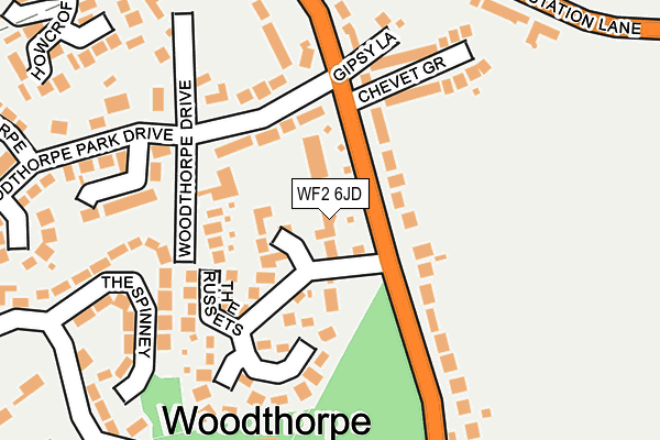 WF2 6JD map - OS OpenMap – Local (Ordnance Survey)