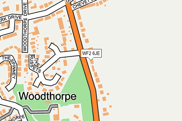 WF2 6JE map - OS OpenMap – Local (Ordnance Survey)