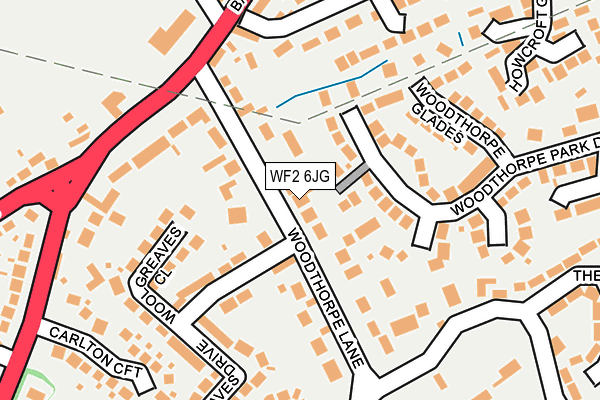 WF2 6JG map - OS OpenMap – Local (Ordnance Survey)