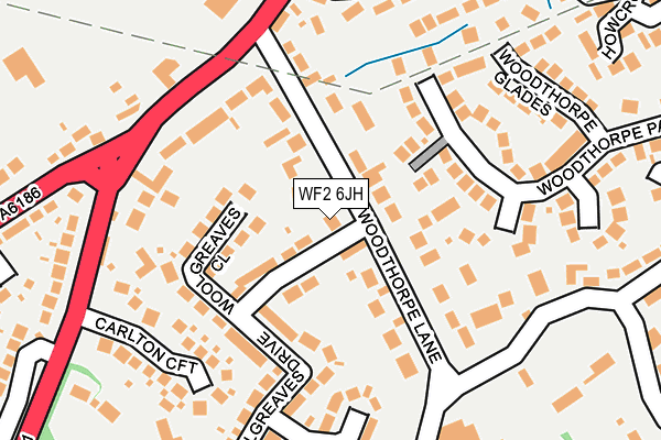 WF2 6JH map - OS OpenMap – Local (Ordnance Survey)
