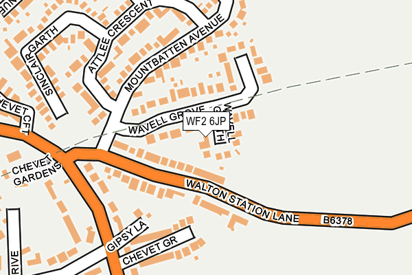 WF2 6JP map - OS OpenMap – Local (Ordnance Survey)