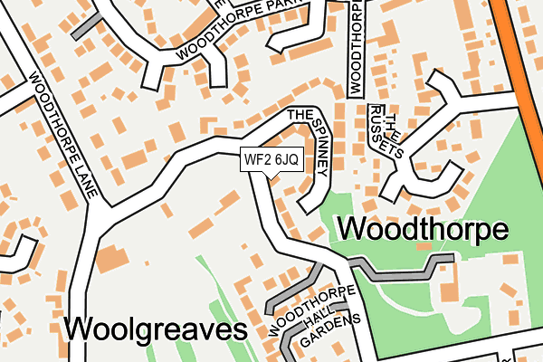 WF2 6JQ map - OS OpenMap – Local (Ordnance Survey)