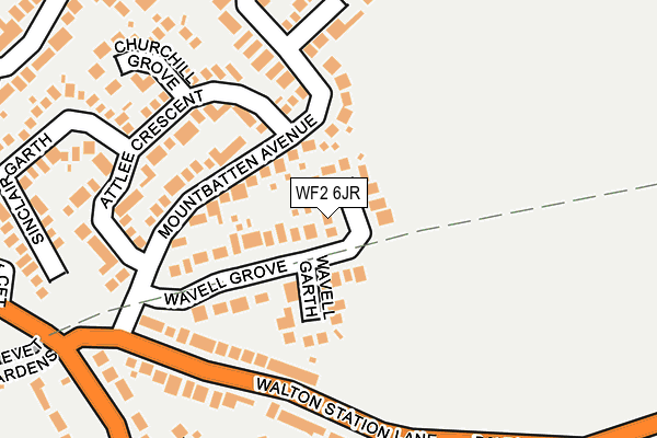 WF2 6JR map - OS OpenMap – Local (Ordnance Survey)