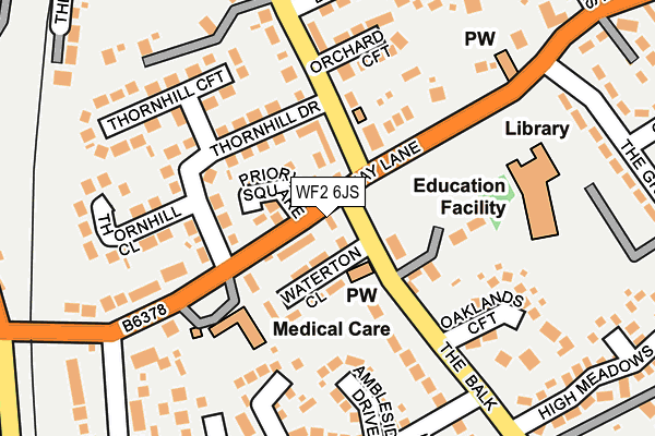 WF2 6JS map - OS OpenMap – Local (Ordnance Survey)