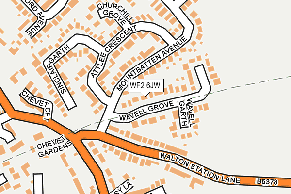 WF2 6JW map - OS OpenMap – Local (Ordnance Survey)