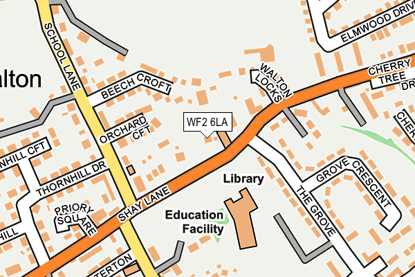 WF2 6LA map - OS OpenMap – Local (Ordnance Survey)