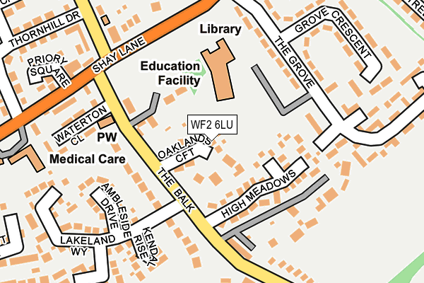 WF2 6LU map - OS OpenMap – Local (Ordnance Survey)