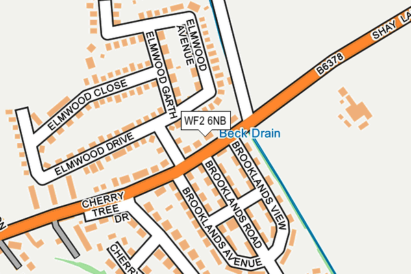 WF2 6NB map - OS OpenMap – Local (Ordnance Survey)