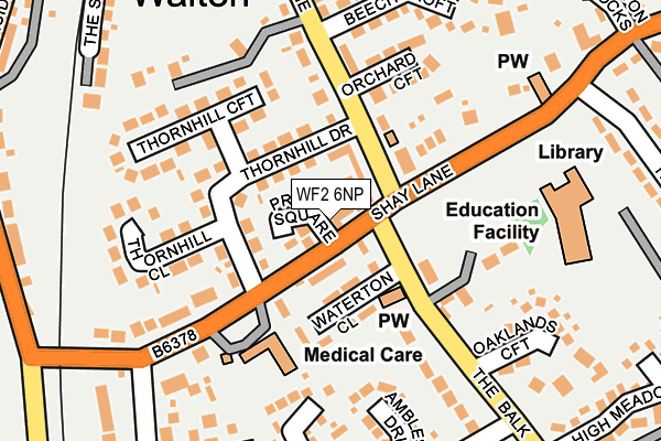 WF2 6NP map - OS OpenMap – Local (Ordnance Survey)
