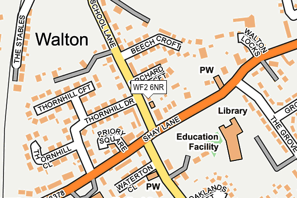 WF2 6NR map - OS OpenMap – Local (Ordnance Survey)