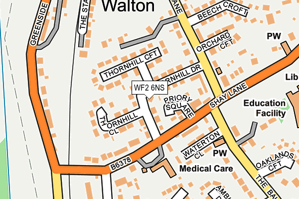 WF2 6NS map - OS OpenMap – Local (Ordnance Survey)