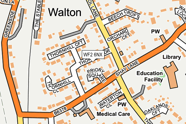 WF2 6NX map - OS OpenMap – Local (Ordnance Survey)