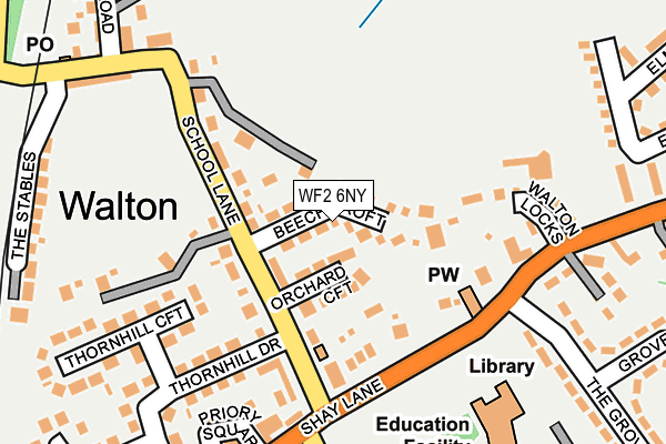 WF2 6NY map - OS OpenMap – Local (Ordnance Survey)