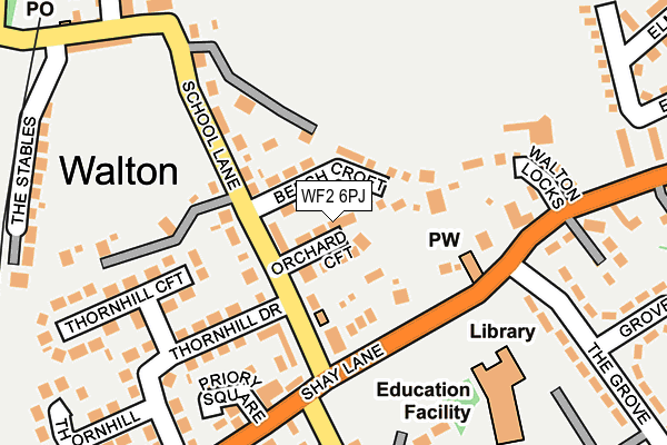 WF2 6PJ map - OS OpenMap – Local (Ordnance Survey)