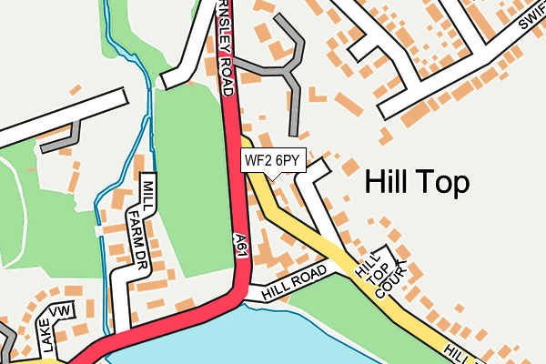 WF2 6PY map - OS OpenMap – Local (Ordnance Survey)