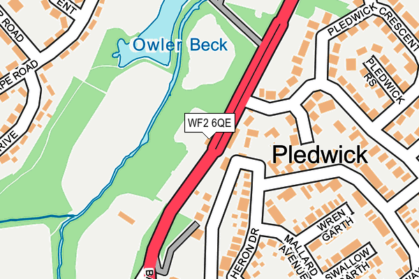 WF2 6QE map - OS OpenMap – Local (Ordnance Survey)