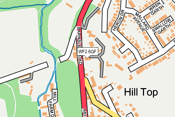 WF2 6QF map - OS OpenMap – Local (Ordnance Survey)