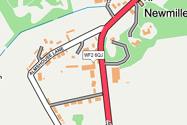 WF2 6QJ map - OS OpenMap – Local (Ordnance Survey)