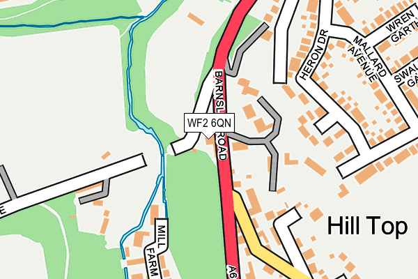 WF2 6QN map - OS OpenMap – Local (Ordnance Survey)
