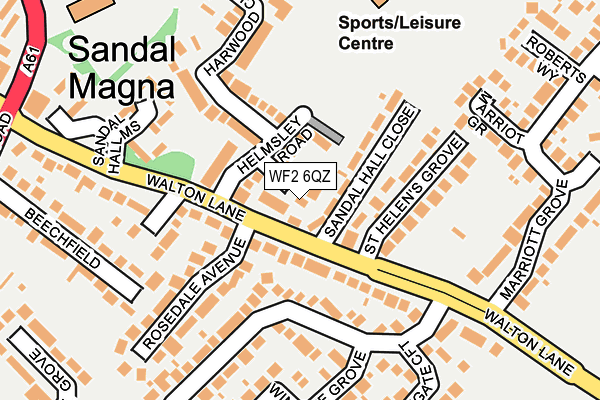 WF2 6QZ map - OS OpenMap – Local (Ordnance Survey)