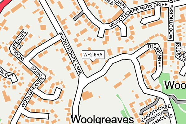 WF2 6RA map - OS OpenMap – Local (Ordnance Survey)