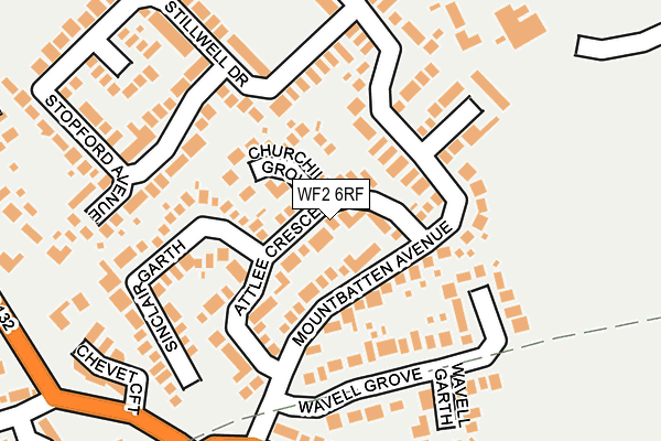 WF2 6RF map - OS OpenMap – Local (Ordnance Survey)