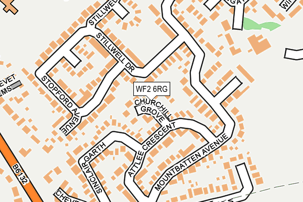 WF2 6RG map - OS OpenMap – Local (Ordnance Survey)