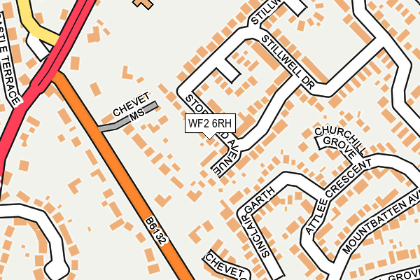 WF2 6RH map - OS OpenMap – Local (Ordnance Survey)