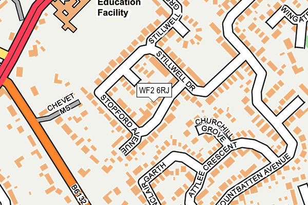 WF2 6RJ map - OS OpenMap – Local (Ordnance Survey)