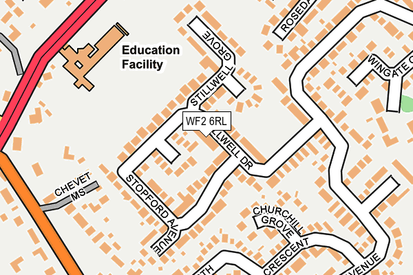 WF2 6RL map - OS OpenMap – Local (Ordnance Survey)