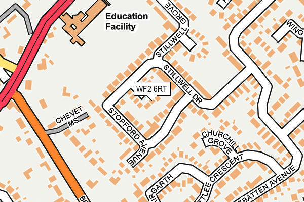 WF2 6RT map - OS OpenMap – Local (Ordnance Survey)