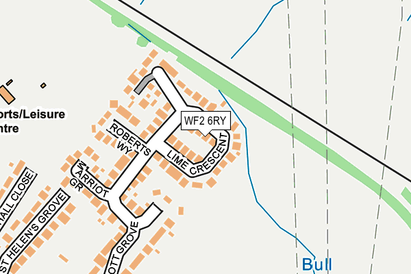 WF2 6RY map - OS OpenMap – Local (Ordnance Survey)