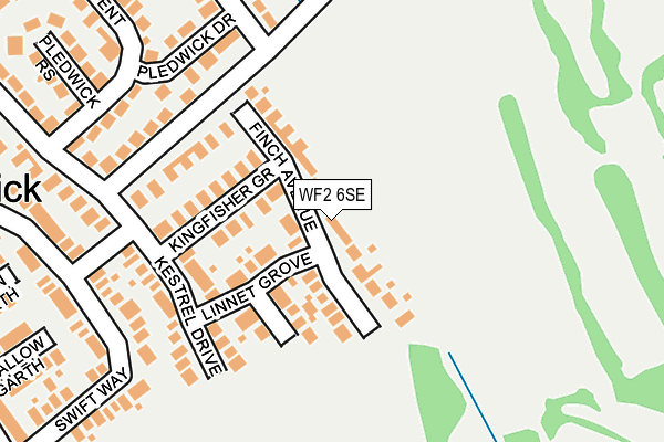 WF2 6SE map - OS OpenMap – Local (Ordnance Survey)