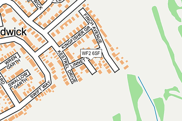 WF2 6SF map - OS OpenMap – Local (Ordnance Survey)