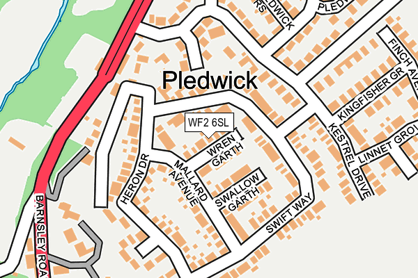 WF2 6SL map - OS OpenMap – Local (Ordnance Survey)