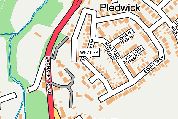 WF2 6SP map - OS OpenMap – Local (Ordnance Survey)