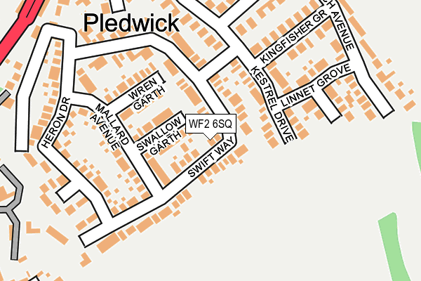 WF2 6SQ map - OS OpenMap – Local (Ordnance Survey)