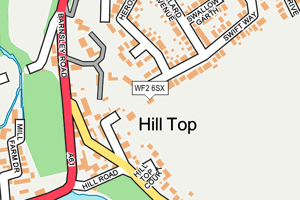 WF2 6SX map - OS OpenMap – Local (Ordnance Survey)