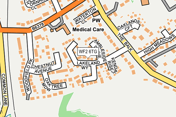 WF2 6TG map - OS OpenMap – Local (Ordnance Survey)