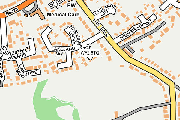 WF2 6TQ map - OS OpenMap – Local (Ordnance Survey)