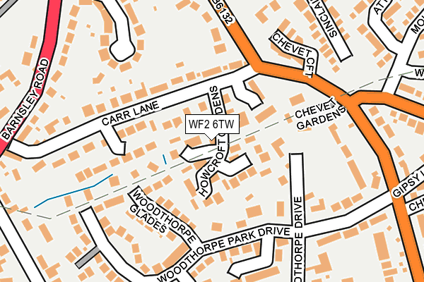 WF2 6TW map - OS OpenMap – Local (Ordnance Survey)