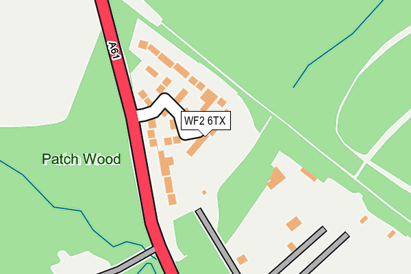 WF2 6TX map - OS OpenMap – Local (Ordnance Survey)