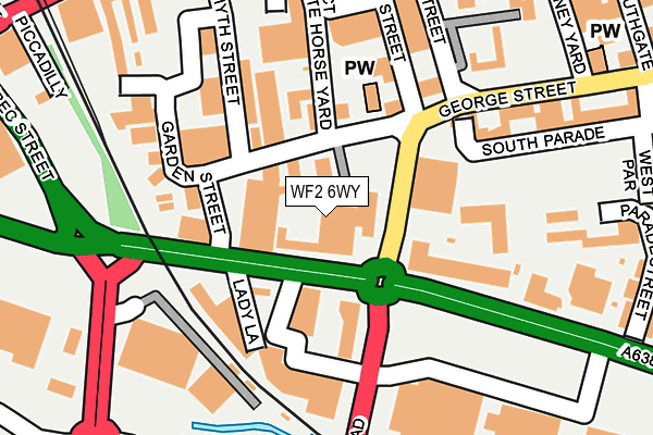 WF2 6WY map - OS OpenMap – Local (Ordnance Survey)