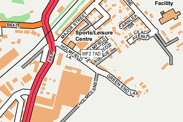 WF2 7AD map - OS OpenMap – Local (Ordnance Survey)