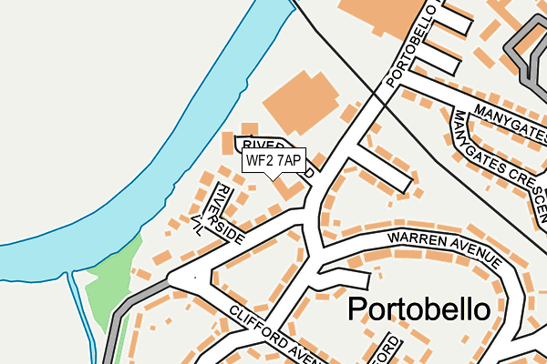 WF2 7AP map - OS OpenMap – Local (Ordnance Survey)