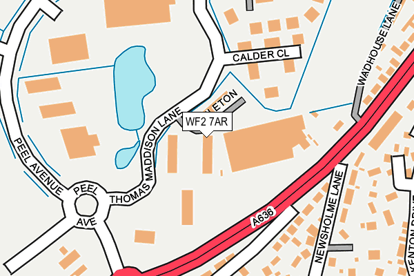 WF2 7AR map - OS OpenMap – Local (Ordnance Survey)