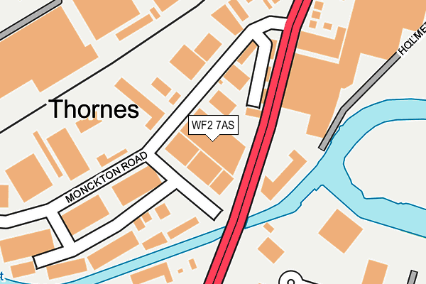 WF2 7AS map - OS OpenMap – Local (Ordnance Survey)