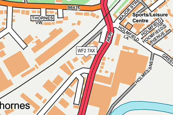 WF2 7AX map - OS OpenMap – Local (Ordnance Survey)