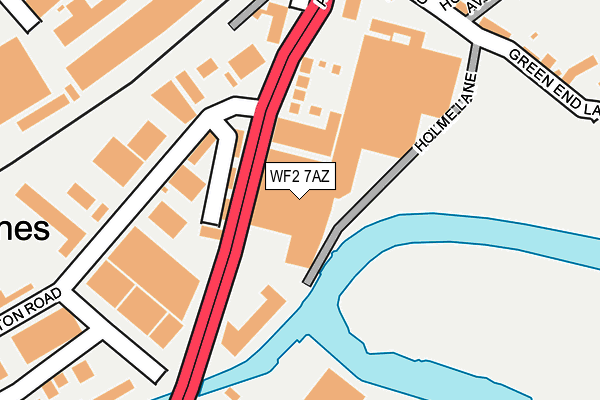 WF2 7AZ map - OS OpenMap – Local (Ordnance Survey)