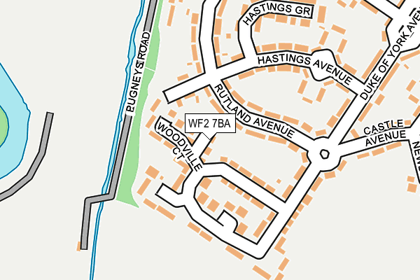 WF2 7BA map - OS OpenMap – Local (Ordnance Survey)